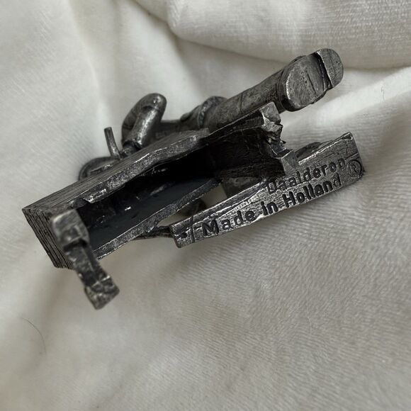 Vintage Daalderop Pewter Dutch Scissor Grinder Figurine MADE IN HOLLAND - Picture 4 of 5